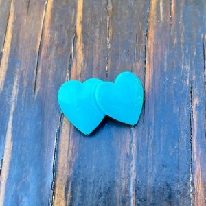 5/$25 💘 Vintage Double Blue Heart Ceramic Pin